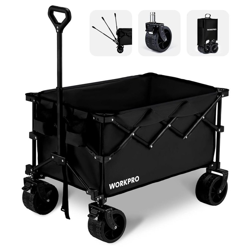 WORKPRO WP285016 100Kg 4 Tekerli Katlanabilir Ağır Hizmet Taşıma Arabası / Plaj Arabası WORKPRO WP285016 100Kg 4 Tekerli Katlanabilir Ağır Hizmet Taşıma Arabası / Plaj Arabası