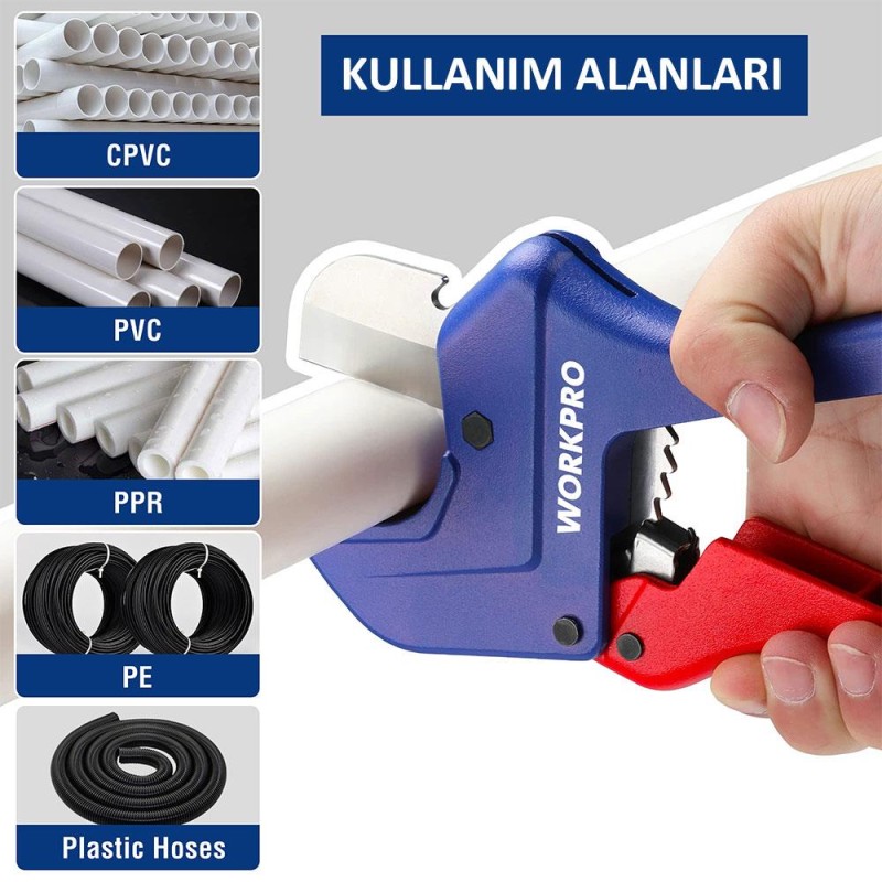 WORKPRO WP301006 42mm Profesyonel PPRC Plastik Boru Kesme Makası WORKPRO WP301006 42mm Profesyonel PPRC Plastik Boru Kesme Makası