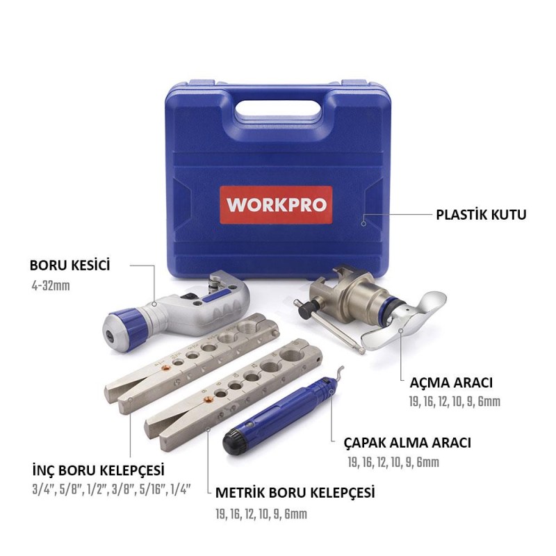 WORKPRO WP303001 5 Parça Profesyonel Havşa Takımı WORKPRO WP303001 5 Parça Profesyonel Havşa Takımı