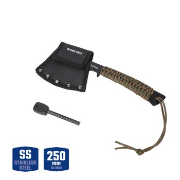 WORKPRO WP383002 250MM Çok Fonksiyonlu Kamp Baltası + Magnezyum Ateşleyici WORKPRO WP383002 250MM Çok Fonksiyonlu Kamp Baltası + Magnezyum Ateşleyici