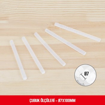 WORKPRO WP432001 7x100mm Sıcak Silikon Tabancası İçin 100 Adet Şeffaf Yedek Silikon/Mum WORKPRO WP432001 7x100mm Sıcak Silikon Tabancası İçin 100 Adet Şeffaf Yedek Silikon/Mum