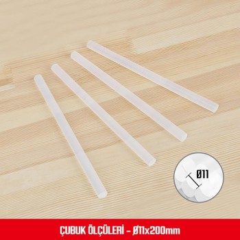 WORKPRO WP432002 11x200mm Sıcak Silikon Tabancası İçin 50 Adet Şeffaf Yedek Silikon/Mum WORKPRO WP432002 11x200mm Sıcak Silikon Tabancası İçin 50 Adet Şeffaf Yedek Silikon/Mum