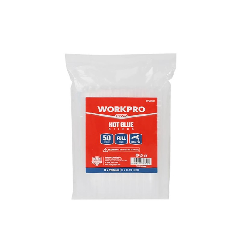 WORKPRO WP432002 11x200mm Sıcak Silikon Tabancası İçin 50 Adet Şeffaf Yedek Silikon/Mum WORKPRO WP432002 11x200mm Sıcak Silikon Tabancası İçin 50 Adet Şeffaf Yedek Silikon/Mum
