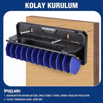 WORKPRO WP433073 Çok Amaçlı El Aleti Duvar Askı/Depolama Rafı WORKPRO WP433073 Çok Amaçlı El Aleti Duvar Askı/Depolama Rafı