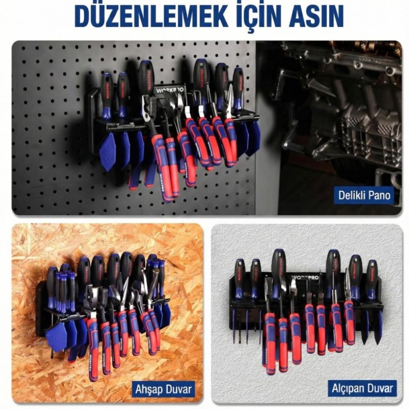 WORKPRO WP433073 Çok Amaçlı El Aleti Duvar Askı/Depolama Rafı WORKPRO WP433073 Çok Amaçlı El Aleti Duvar Askı/Depolama Rafı
