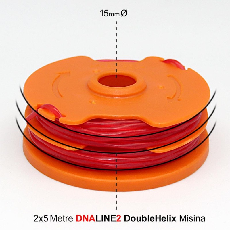 WORX WA0007 1.65mmX5Metre Çift Çıkışlı Duble Helix Spiral Burgulu Yedek Misina WORX WA0007 1.65mmX5Metre Çift Çıkışlı Duble Helix Spiral Burgulu Yedek Misina