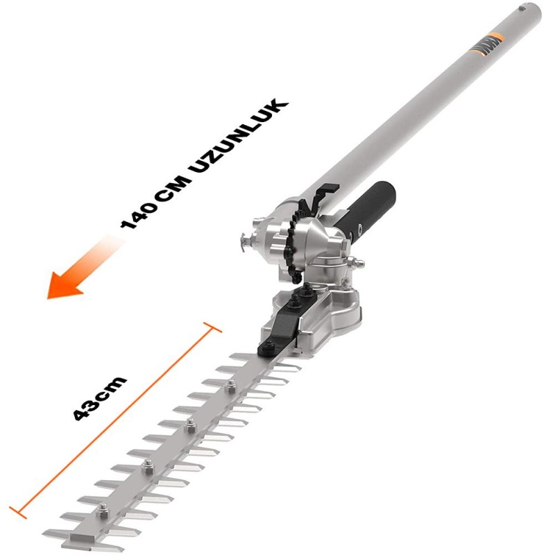 WORX WA0220 WG186E.1 ile Uyumlu 43CM Teleskobik Uzatmalı Açı Ayarlı Çit Budama Başlığı WORX WA0220 WG186E.1 ile Uyumlu 43CM Teleskobik Uzatmalı Açı Ayarlı Çit Budama Başlığı