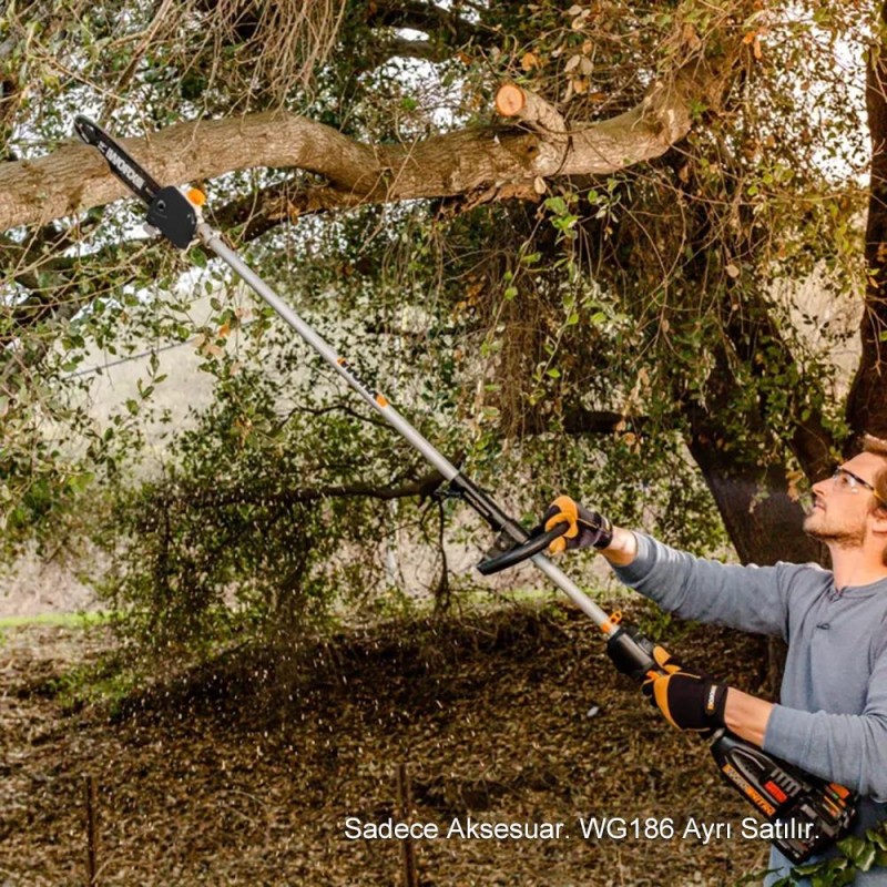 WORX WA0222 WG186E.1 ile Uyumlu 25CM Teleskobik Uzatmalı Zincirli Dal Budama Başlığı WORX WA0222 WG186E.1 ile Uyumlu 25CM Teleskobik Uzatmalı Zincirli Dal Budama Başlığı