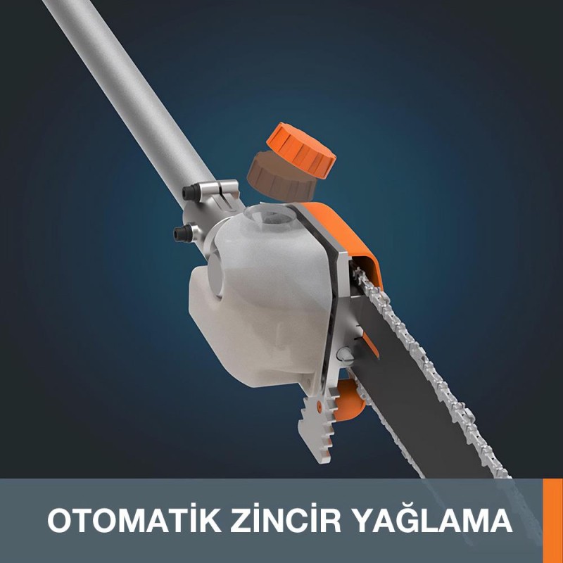 WORX WA0222 WG186E.1 ile Uyumlu 25CM Teleskobik Uzatmalı Zincirli Dal Budama Başlığı WORX WA0222 WG186E.1 ile Uyumlu 25CM Teleskobik Uzatmalı Zincirli Dal Budama Başlığı
