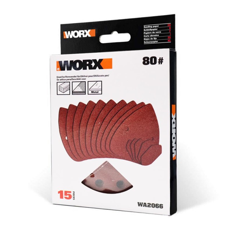 WORX WA2066 140x90mm 80 Kum, 15 Adet Cırtlı Universal Mouse Zımpara Kâğıdı WORX WA2066 140x90mm 80 Kum, 15 Adet Cırtlı Universal Mouse Zımpara Kâğıdı