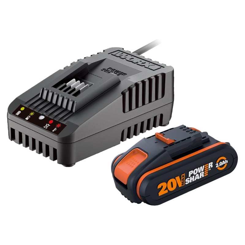 WORX WA3601 20Volt 2.0Ah. PowerShare Li-ion Akü ve Akü Şarj Cihazı WORX WA3601 20Volt 2.0Ah. PowerShare Li-ion Akü ve Akü Şarj Cihazı
