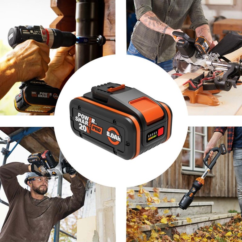 WORX WA3648 20Volt 8.0Ah. Li-ion PowerShare Pro Yedek Akü WORX WA3648 20Volt 8.0Ah. Li-ion PowerShare Pro Yedek Akü