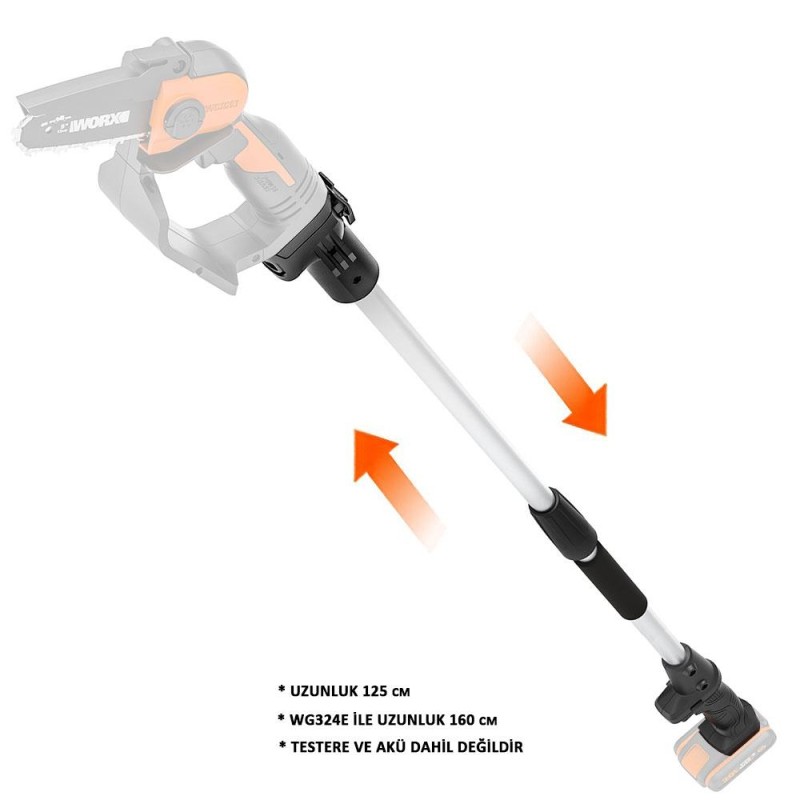 WORX WA4301 WG324E İçin 125CM Alüminyum Uzatma Aparatı WORX WA4301 WG324E İçin 125CM Alüminyum Uzatma Aparatı