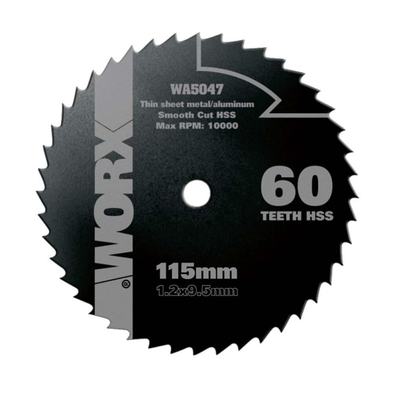 WORX WA5047 115x9,5mm Alüminyum, PVC, Sac Kesme, Daire Testere Bıçağı WORX WA5047 115x9,5mm Alüminyum, PVC, Sac Kesme, Daire Testere Bıçağı