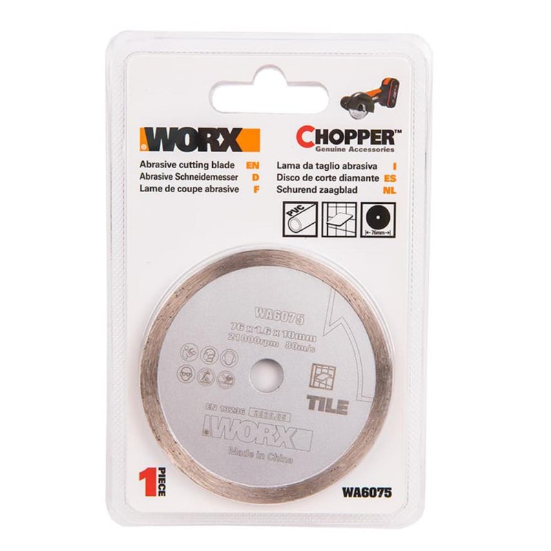 WORX WA6075 WX801 İçin 76x10mm Fayans, Seramik, Mermer Elmas Kesme Diski WORX WA6075 WX801 İçin 76x10mm Fayans, Seramik, Mermer Elmas Kesme Diski