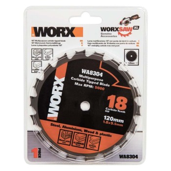 WORX WA8304 120x9,5mm Metal, Ahşap, PVC, Alüminyum Kesme, Elmas Daire Testere Bıçağı WORX WA8304 120x9,5mm Metal, Ahşap, PVC, Alüminyum Kesme, Elmas Daire Testere Bıçağı