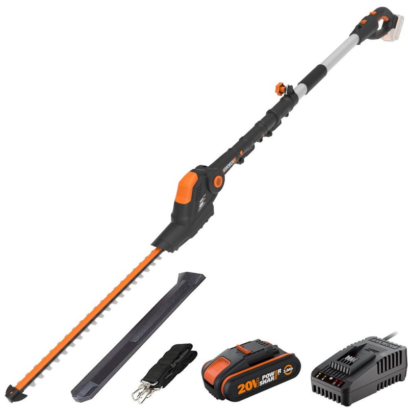 WORX WG252E 20Volt 2.0Ah Li-ion Tek Akülü 45CM Profesyonel Teleskobik Saplı Açı Ayarlı Çit Budama WORX WG252E 20Volt 2.0Ah Li-ion Tek Akülü 45CM Profesyonel Teleskobik Saplı Açı Ayarlı Çit Budama