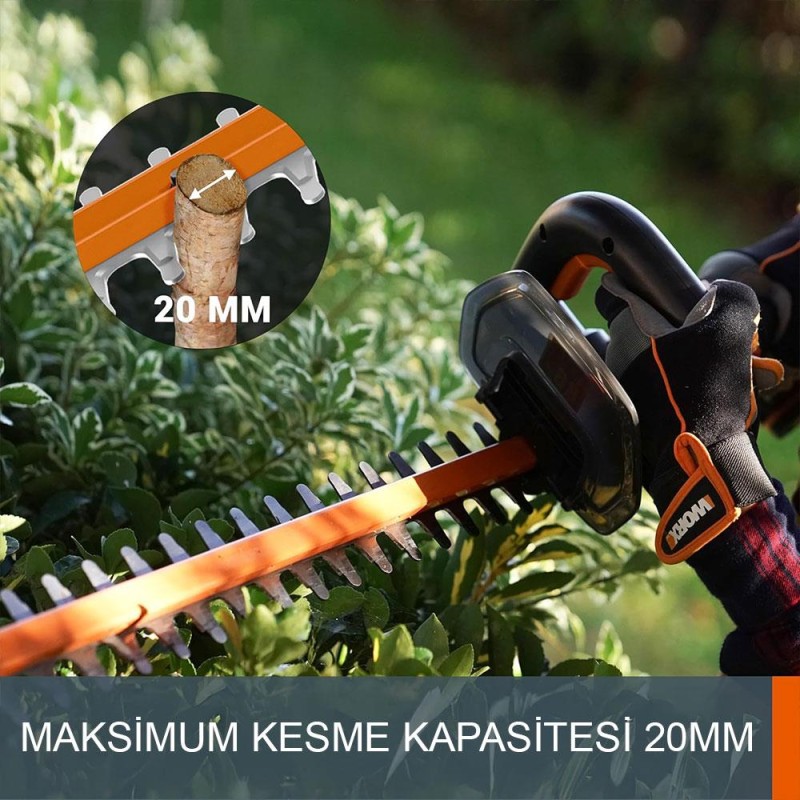 WORX WG264E 20Volt 2.0Ah 56CM Profesyonel Çit Budama WORX WG264E 20Volt 2.0Ah 56CM Profesyonel Çit Budama
