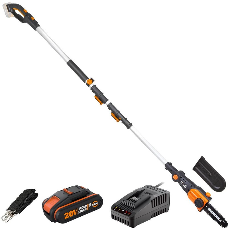 WORX WG349E 20Volt 2.0Ah Li-ion Tek Akülü 20CM Profesyonel Teleskobik Saplı Açı Ayarlı Zincirli Dal Budama WORX WG349E 20Volt 2.0Ah Li-ion Tek Akülü 20CM Profesyonel Teleskobik Saplı Açı Ayarlı Zincirli Dal Budama
