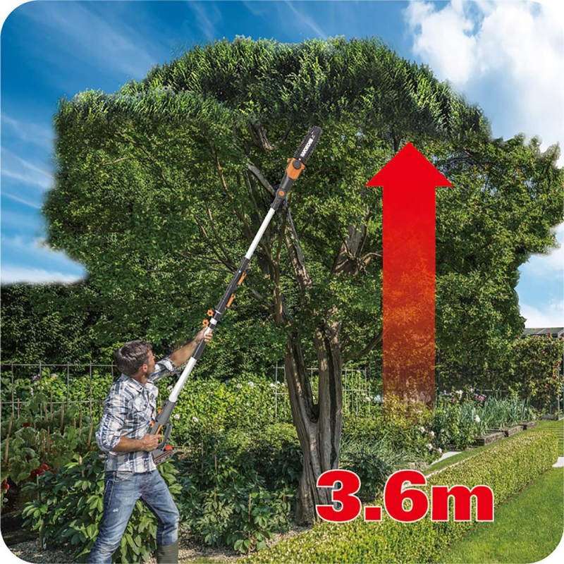 WORX WG349E 20Volt 2.0Ah Li-ion Tek Akülü 20CM Profesyonel Teleskobik Saplı Açı Ayarlı Zincirli Dal Budama WORX WG349E 20Volt 2.0Ah Li-ion Tek Akülü 20CM Profesyonel Teleskobik Saplı Açı Ayarlı Zincirli Dal Budama