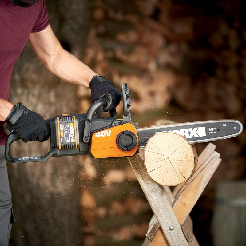 WORX WG384E 40Volt 2.0Ah Li-ion 35CM Profesyonel Şarjlı Kömürsüz Zincirli Testere WORX WG384E 40Volt 2.0Ah Li-ion 35CM Profesyonel Şarjlı Kömürsüz Zincirli Testere