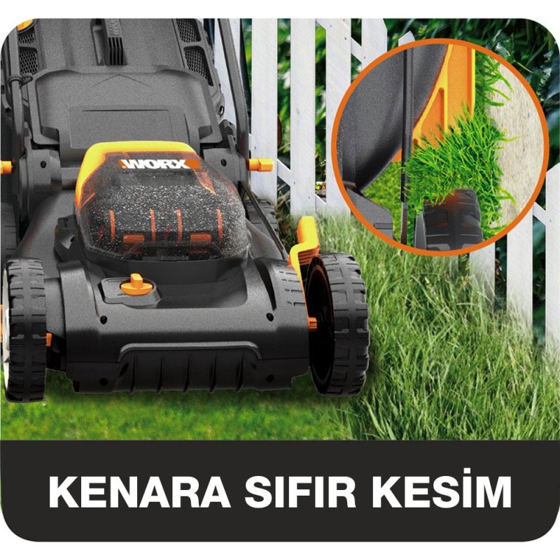 WORX WG743E 40Volt 4.0Ah. Li-ion 40cm Profesyonel Şarjlı Çim Biçme WORX WG743E 40Volt 4.0Ah. Li-ion 40cm Profesyonel Şarjlı Çim Biçme