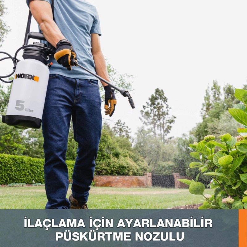 WORX WG829E 20Volt 2.0Ah. Li-ion 5Lt. Omuz Askılı Basınçlı İlaçlama ve Dezenfektan Pompası WORX WG829E 20Volt 2.0Ah. Li-ion 5Lt. Omuz Askılı Basınçlı İlaçlama ve Dezenfektan Pompası
