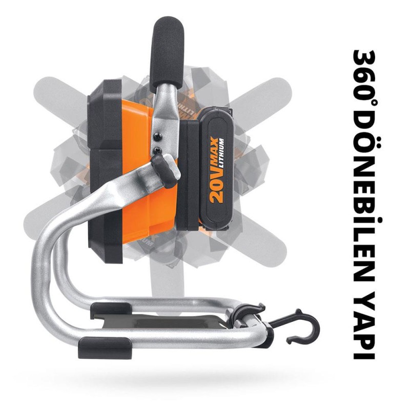 WORX WX026.9 20Volt 1500 Lümen Profesyonel Led Projektör (Akü Dahil Değildir) WORX WX026.9 20Volt 1500 Lümen Profesyonel Led Projektör (Akü Dahil Değildir)