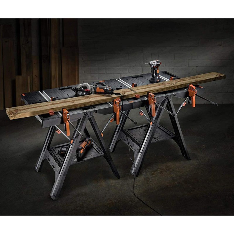 WORX WX051 Çok Fonksiyonlu Katlanabilir Çalışma Tezgâhı + 2 Adet Tetik İşkence WORX WX051 Çok Fonksiyonlu Katlanabilir Çalışma Tezgâhı + 2 Adet Tetik İşkence