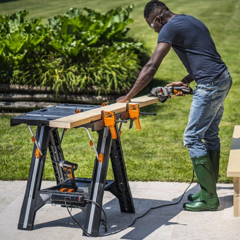 WORX WX051 Çok Fonksiyonlu Katlanabilir Çalışma Tezgâhı + 2 Adet Tetik İşkence WORX WX051 Çok Fonksiyonlu Katlanabilir Çalışma Tezgâhı + 2 Adet Tetik İşkence