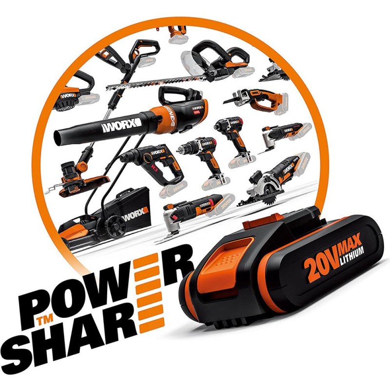 WORX WX272 20Volt/2.0Ah Li-ion Çift Akülü Şarjlı 300Nm Kömürsüz Profesyonel Somun Sıkma WORX WX272 20Volt/2.0Ah Li-ion Çift Akülü Şarjlı 300Nm Kömürsüz Profesyonel Somun Sıkma