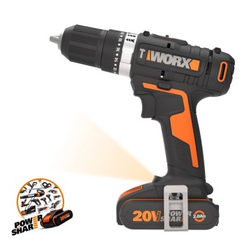 WORX WX370.1 20Volt/2.0Ah. Li-ion Çift Akülü Profesyonel Şarjlı Darbeli Matkap WORX WX370.1 20Volt/2.0Ah. Li-ion Çift Akülü Profesyonel Şarjlı Darbeli Matkap