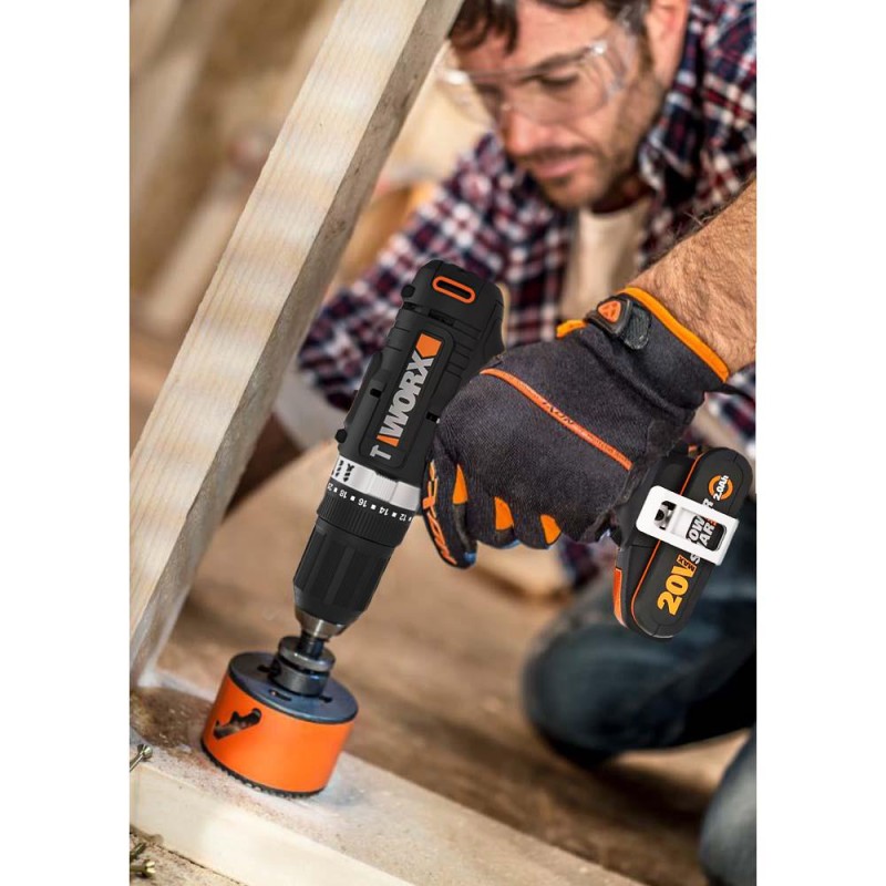 WORX WX370.1 20Volt/2.0Ah. Li-ion Çift Akülü Profesyonel Şarjlı Darbeli Matkap WORX WX370.1 20Volt/2.0Ah. Li-ion Çift Akülü Profesyonel Şarjlı Darbeli Matkap
