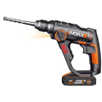 WORX WX390.1 20Volt 2.0Ah. Li-ion 1.2J Profesyonel SDS-Plus Pnömatik Çift Akülü Şarjlı Matkap + 8 Adet Uç + Mandren WORX WX390.1 20Volt 2.0Ah. Li-ion 1.2J Profesyonel SDS-Plus Pnömatik Çift Akülü Şarjlı Matkap + 8 Adet Uç + Mandren