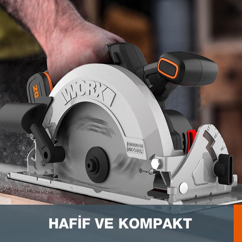 WORX WX520 20Volt 4.0Ah. Li-ion Kömürsüz Profesyonel Daire Testere WORX WX520 20Volt 4.0Ah. Li-ion Kömürsüz Profesyonel Daire Testere