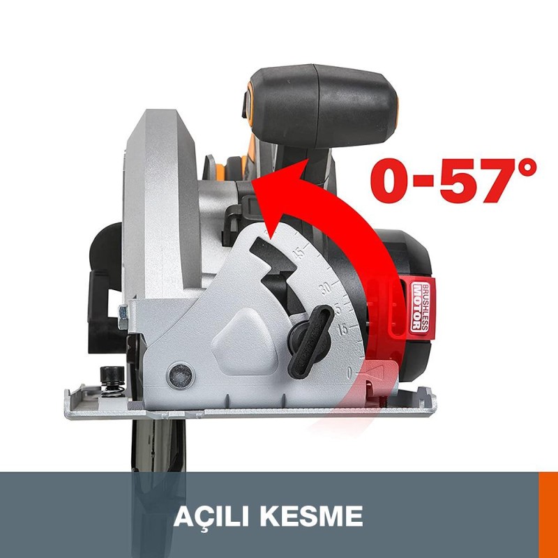 WORX WX520 20Volt 4.0Ah. Li-ion Kömürsüz Profesyonel Daire Testere WORX WX520 20Volt 4.0Ah. Li-ion Kömürsüz Profesyonel Daire Testere