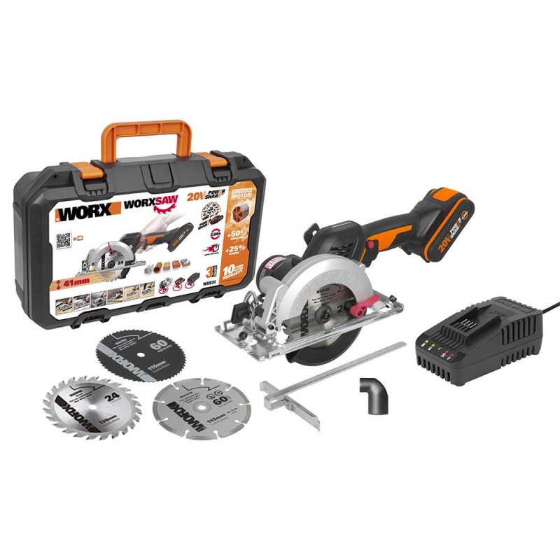 WORX WX531 20Volt 2.0Ah. Li-ion 120mm Kömürsüz Profesyonel Çok Amaçlı Daire Testere WORX WX531 20Volt 2.0Ah. Li-ion 120mm Kömürsüz Profesyonel Çok Amaçlı Daire Testere