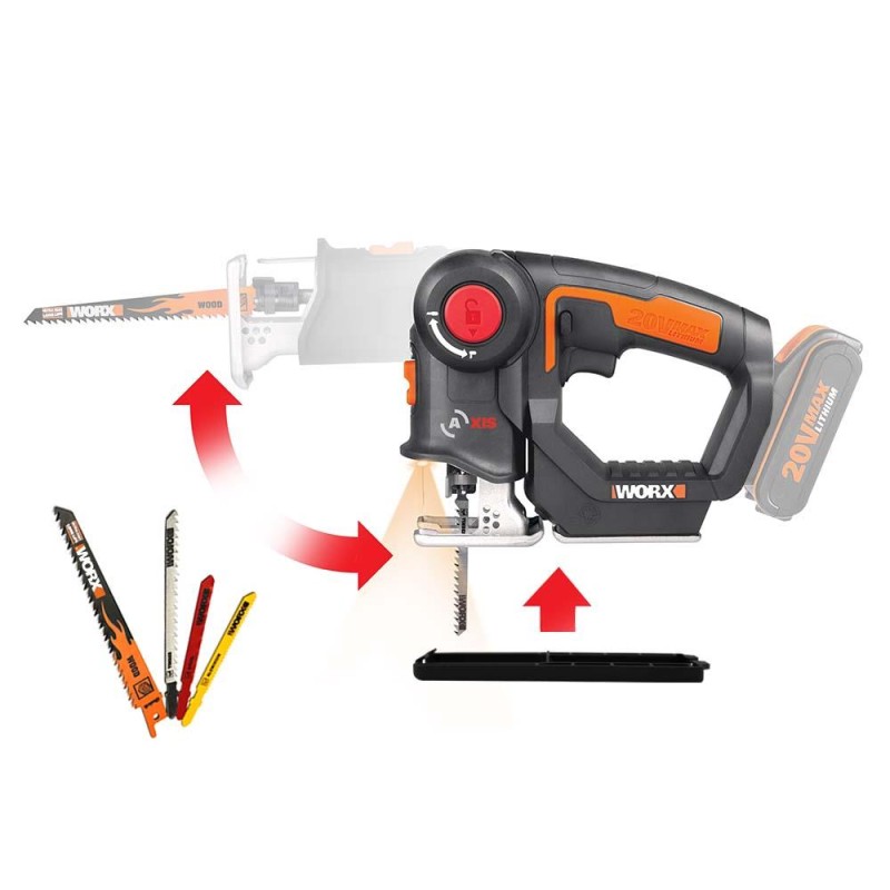 WORX WX550.9 20Volt Profesyonel Dekupaj ve Tilki Kuyruğu Testere (Akü Dahil Değildir) WORX WX550.9 20Volt Profesyonel Dekupaj ve Tilki Kuyruğu Testere (Akü Dahil Değildir)