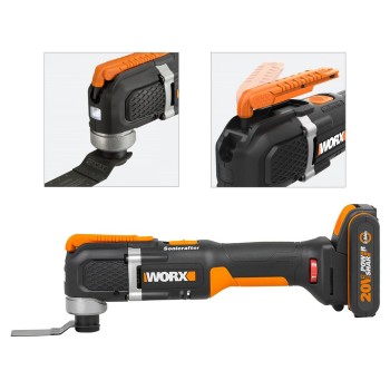 WORX WX696 20Volt 2.0Ah. Li-ion Profesyonel Çok Amaçlı Devir Ayarlı Şarjlı Kesme, Raspalama ve Zımpara WORX WX696 20Volt 2.0Ah. Li-ion Profesyonel Çok Amaçlı Devir Ayarlı Şarjlı Kesme, Raspalama ve Zımpara