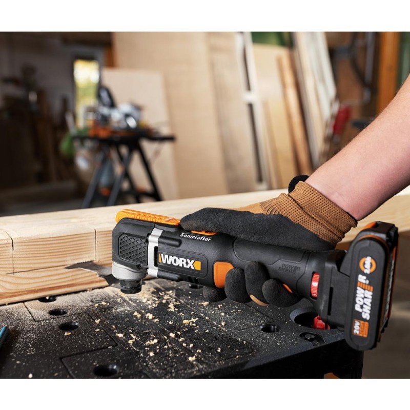 WORX WX696 20Volt 2.0Ah. Li-ion Profesyonel Çok Amaçlı Devir Ayarlı Şarjlı Kesme, Raspalama ve Zımpara WORX WX696 20Volt 2.0Ah. Li-ion Profesyonel Çok Amaçlı Devir Ayarlı Şarjlı Kesme, Raspalama ve Zımpara