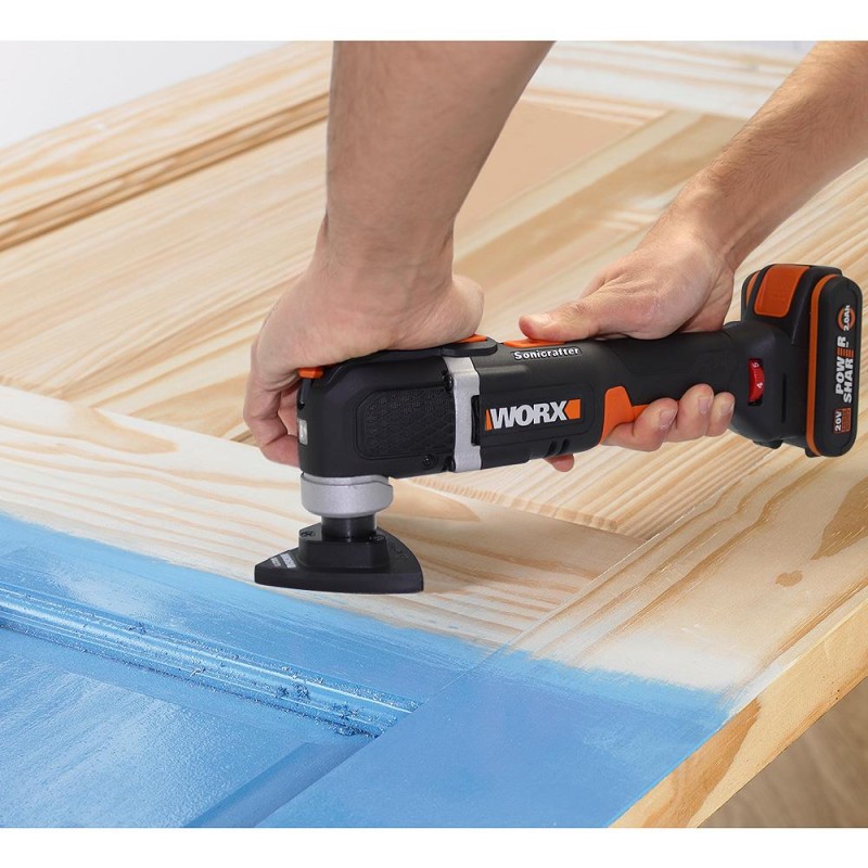 WORX WX696 20Volt 2.0Ah. Li-ion Profesyonel Çok Amaçlı Devir Ayarlı Şarjlı Kesme, Raspalama ve Zımpara WORX WX696 20Volt 2.0Ah. Li-ion Profesyonel Çok Amaçlı Devir Ayarlı Şarjlı Kesme, Raspalama ve Zımpara