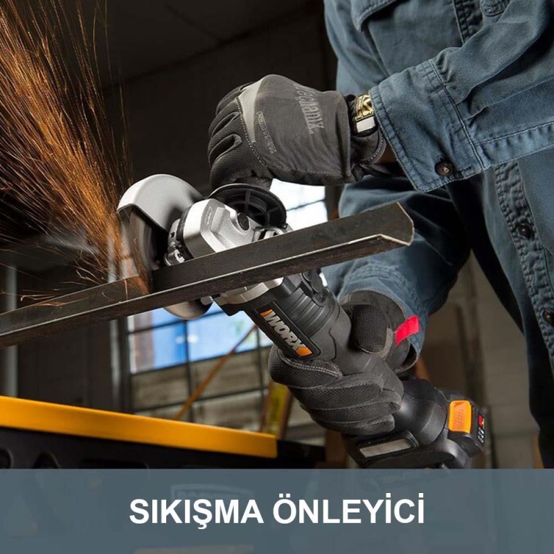 WORX WX812.9 20Volt 125mm Kömürsüz Profesyonel Avuç Taşlama (Akü Dahil Değildir) WORX WX812.9 20Volt 125mm Kömürsüz Profesyonel Avuç Taşlama (Akü Dahil Değildir)