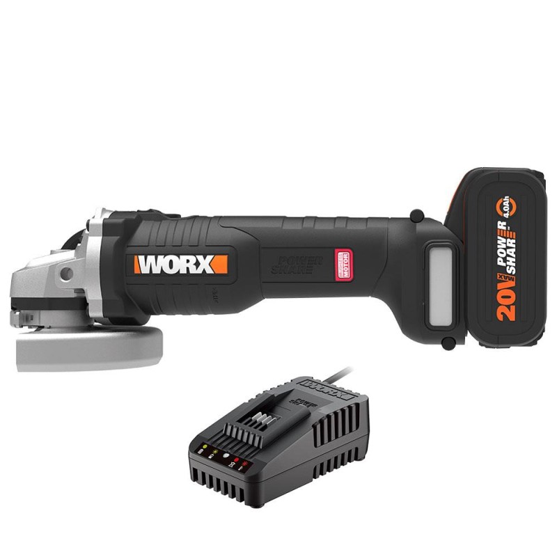 WORX WX812.9C 20Volt 2.0Ah. 125mm Kömürsüz Profesyonel Tek Akülü Şarjlı Avuç Taşlama WORX WX812.9C 20Volt 2.0Ah. 125mm Kömürsüz Profesyonel Tek Akülü Şarjlı Avuç Taşlama