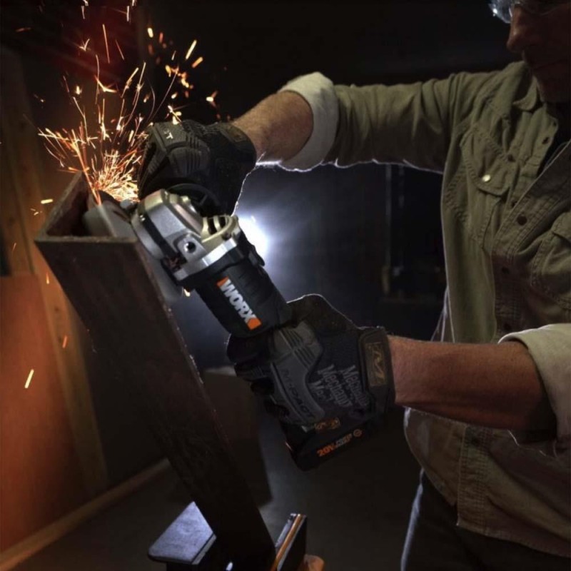 WORX WX812.9C 20Volt 2.0Ah. 125mm Kömürsüz Profesyonel Tek Akülü Şarjlı Avuç Taşlama WORX WX812.9C 20Volt 2.0Ah. 125mm Kömürsüz Profesyonel Tek Akülü Şarjlı Avuç Taşlama