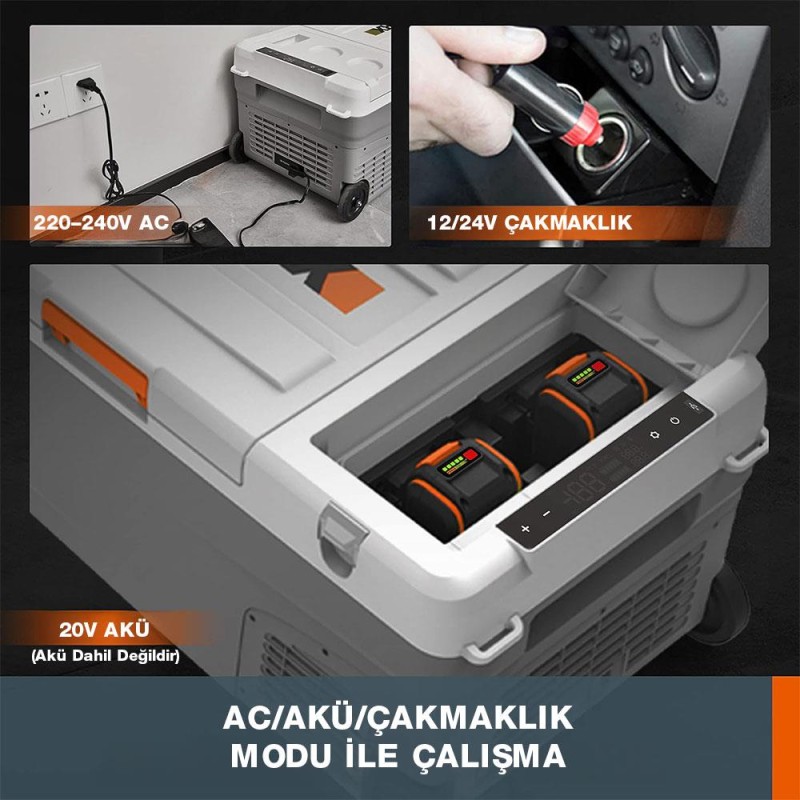 Worx WX876.9 12/24/220Volt 22Litre Kompresörlü Outdoor Oto Buzdolabı (Akü Dahil Değildir) Worx WX876.9 12/24/220Volt 22Litre Kompresörlü Outdoor Oto Buzdolabı (Akü Dahil Değildir)