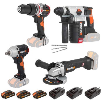 WORX WXKS5 WX354.9 + WX272.9 + WX380.9 + WX812.9 + WA3601 20V/2Ah Pro Kombo Set WORX WXKS5 WX354.9 + WX272.9 + WX380.9 + WX812.9 + WA3601 20V/2Ah Pro Kombo Set
