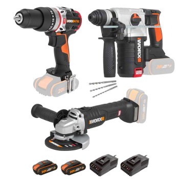 WORX WXKS6 WX354.9 + WX380.9 + WX812.9 + WA3601 20V/2Ah Pro Kombo Set WORX WXKS6 WX354.9 + WX380.9 + WX812.9 + WA3601 20V/2Ah Pro Kombo Set
